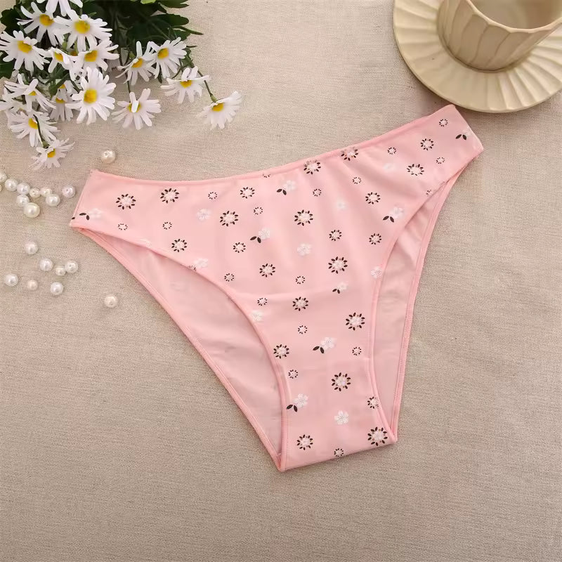 Cotton Comfortable Intimates Underpants Dot Printing Low Waist Briefs Female Lingerie