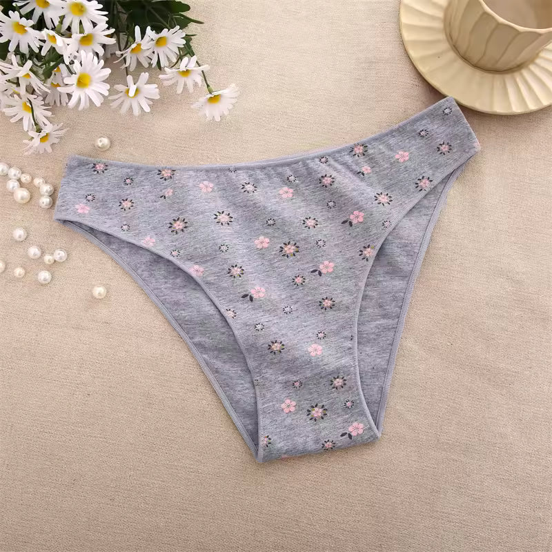 Cotton Comfortable Intimates Underpants Dot Printing Low Waist Briefs Female Lingerie