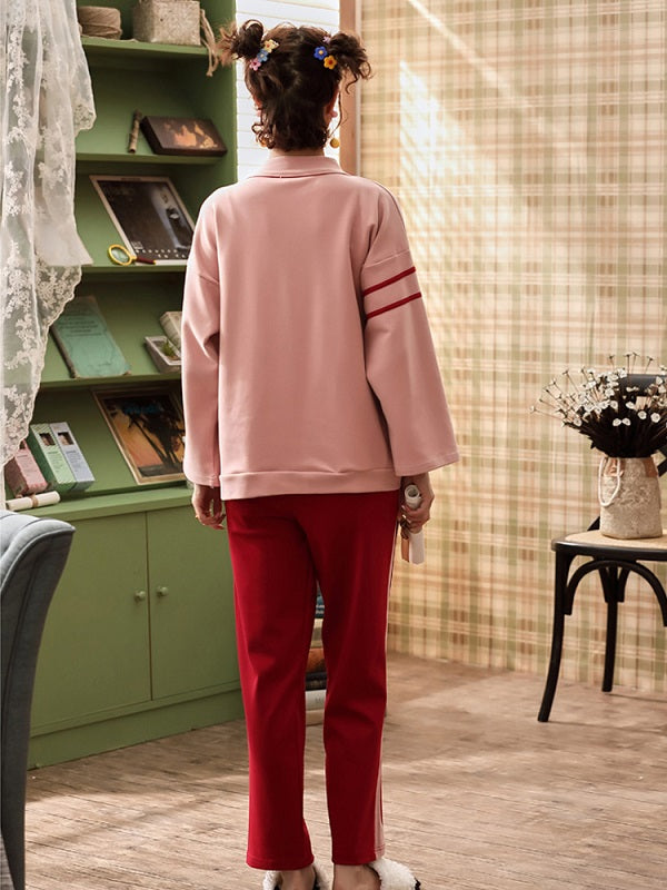 Cotton Kurta With Pocket Long Sleeve Kimono Laced Pajamas