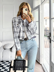 HONEYCOMB PLAID SHACKET - CREAM