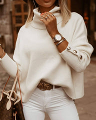 Oversized Collar Turtleneck Knit Sweater