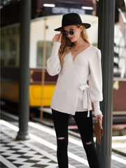 LEONORA Bishop Sleeve Knit Top - Cream