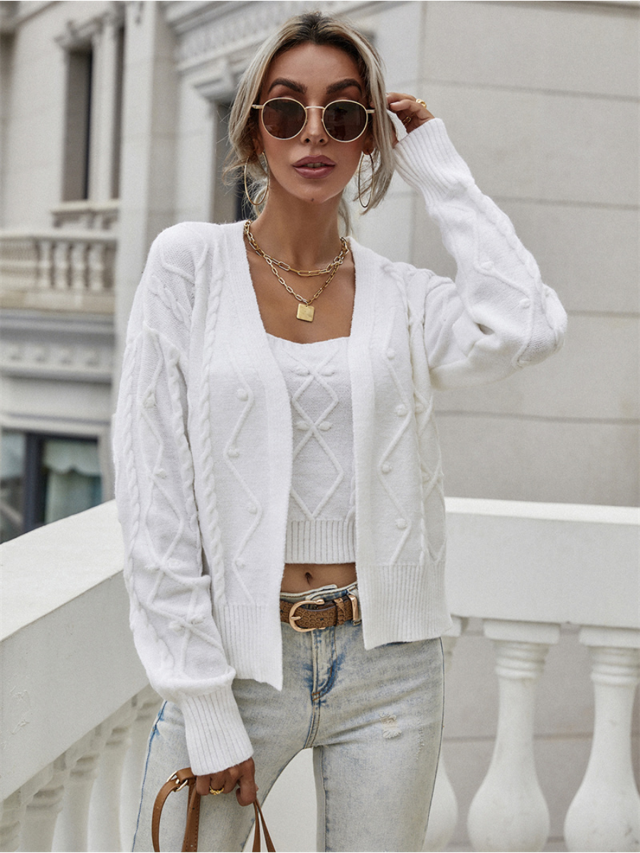 RACHAELS Knit Cardigan Set - Cream