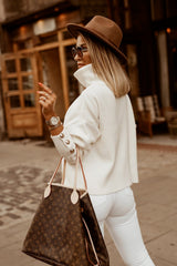 Oversized Collar Turtleneck Knit Sweater