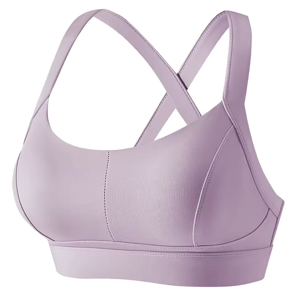 Criss Cross Back Padded Workout Fitness High Impact Sports Bra