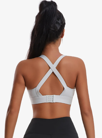 Criss Cross Back Padded Workout Fitness High Impact Sports Bra