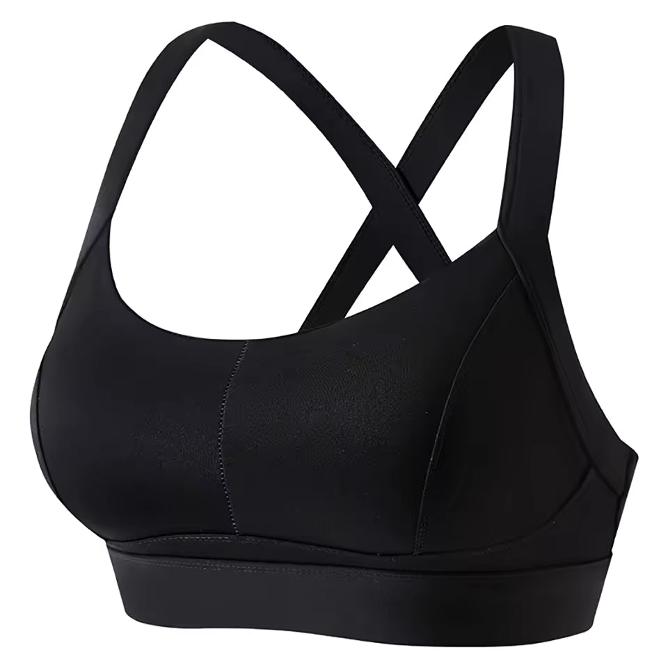 Criss Cross Back Padded Workout Fitness High Impact Sports Bra
