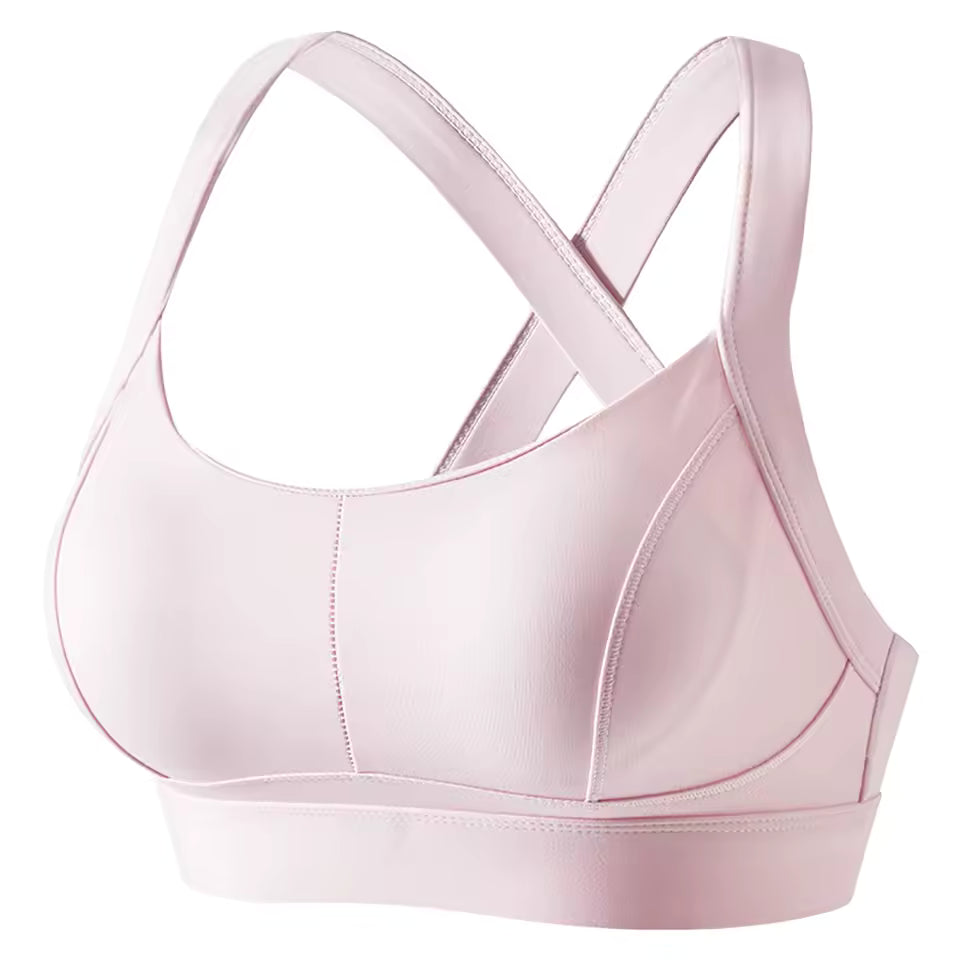Criss Cross Back Padded Workout Fitness High Impact Sports Bra