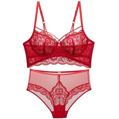 Cup Bra Set Push Up Brassiere Set Lace Embroidery
