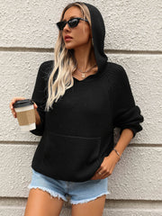 Cozy Chic Star Hoodie Sweater - Black