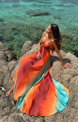 Colorful Siena Tramonto Maxi Dress