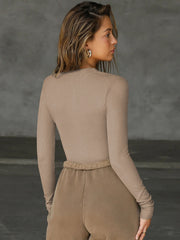 Alessandra Fitted Bodysuit - Khaki
