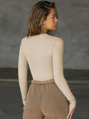 Alessandra Fitted Bodysuit - Neutral