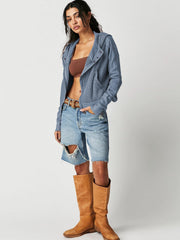 Treyson Bomber Hoody Jacket - Blue
