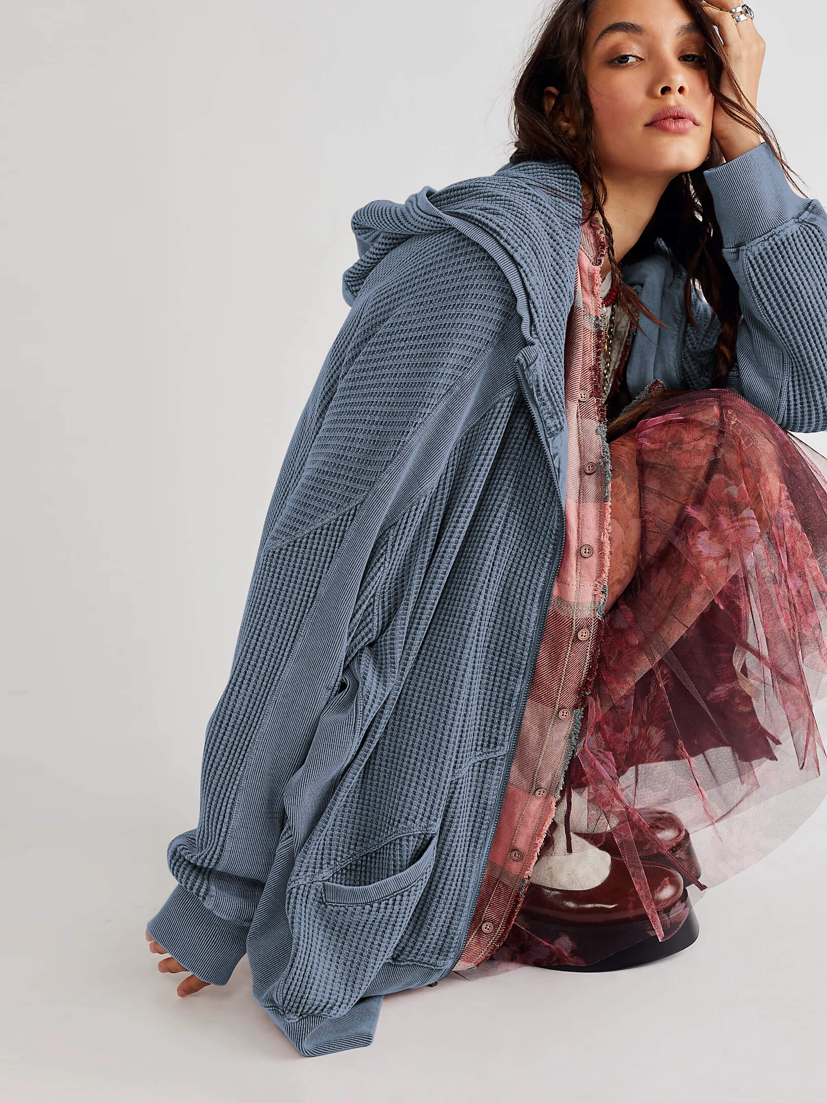 Campfire Hoodie Jacket - Blue