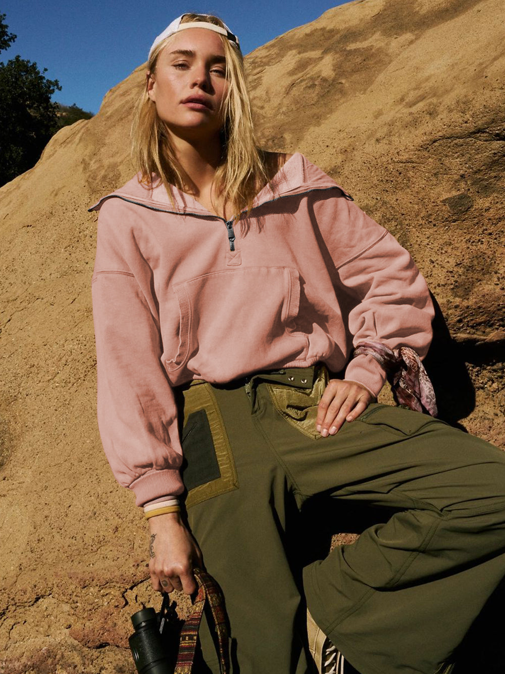 Fern Pocketed Hoodie Lightweight Jacket - Crepe