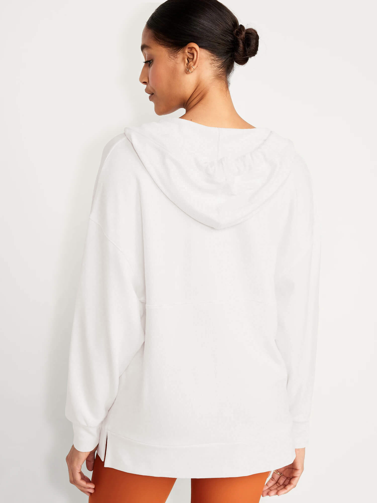 Forever Essential Pocketed Cotton Blend Hoodie - White