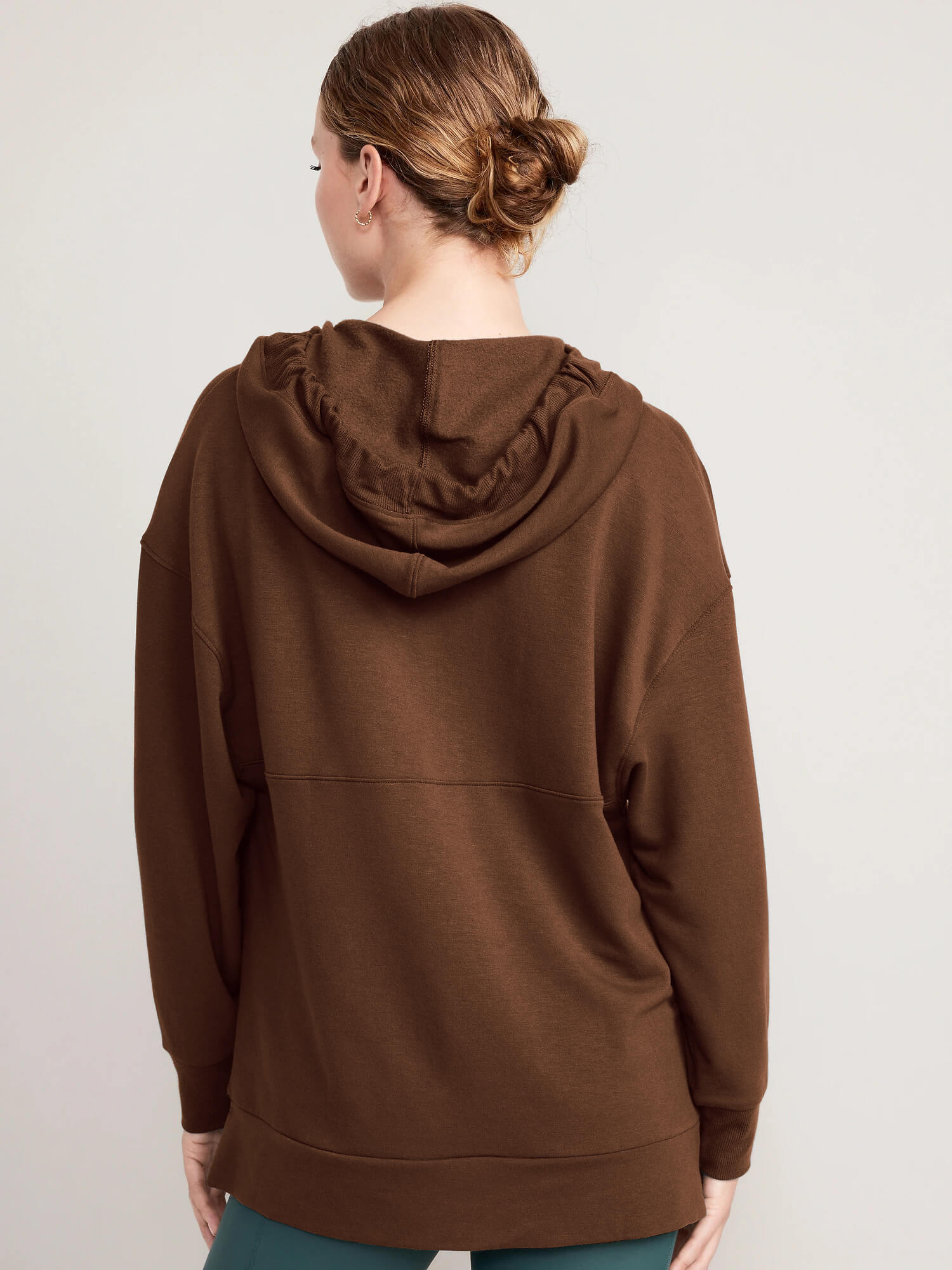 Forever Essential Pocketed Cotton Blend Hoodie - Coffee