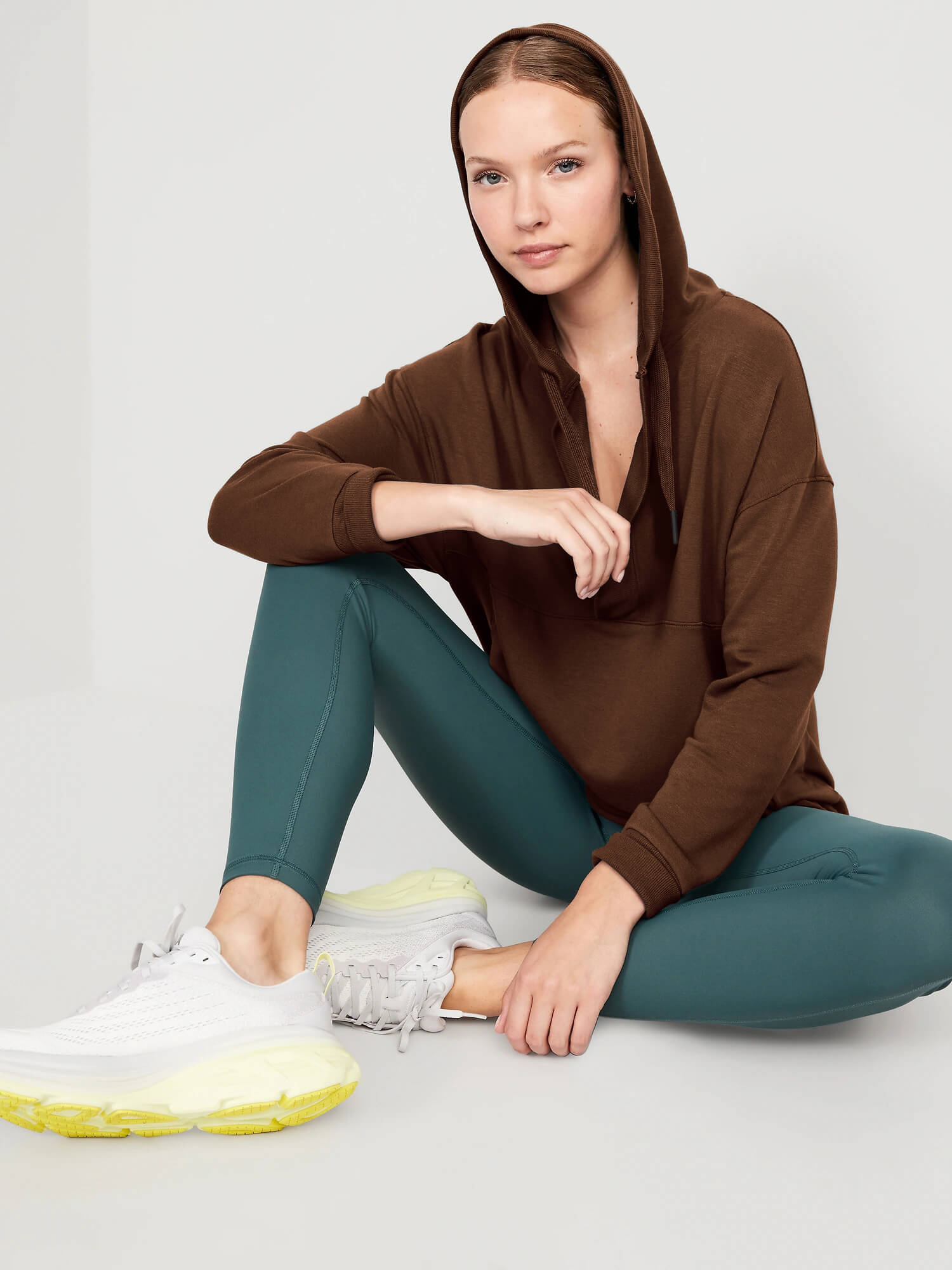 Forever Essential Pocketed Cotton Blend Hoodie - Coffee