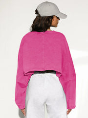 Molly Wide Sleeve Crop Top - Rose Pink