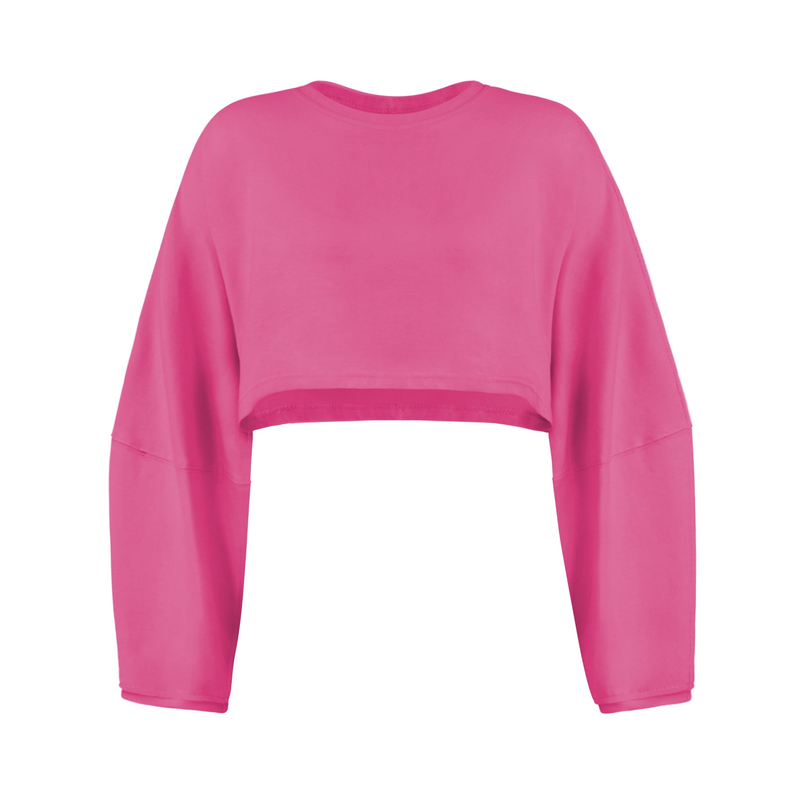 Molly Wide Sleeve Crop Top - Rose Pink