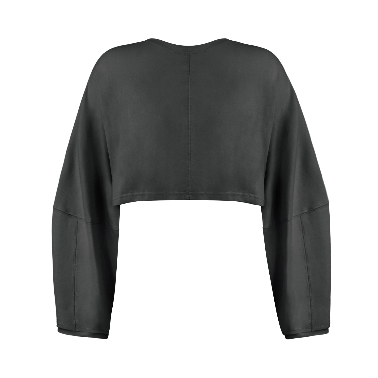 Molly Wide Sleeve Crop Top - Charcoal