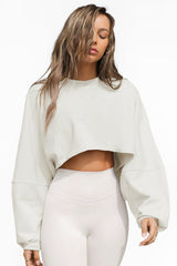 Molly Wide Sleeve Crop Top - Apricot