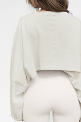 Molly Wide Sleeve Crop Top - Apricot