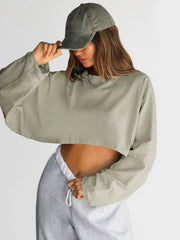 Molly Wide Sleeve Crop Top - Sage