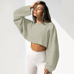 Molly Wide Sleeve Crop Top - Sage