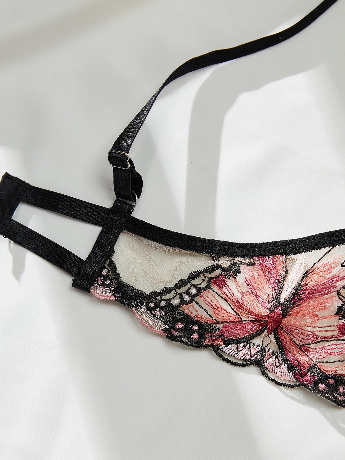 Elegant Bowknot See Through  Butterfly Bra Cute Intimate 2 Pieces Lingerie