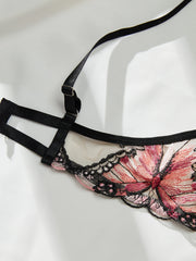 Elegant Bowknot See Through  Butterfly Bra Cute Intimate 2 Pieces Lingerie