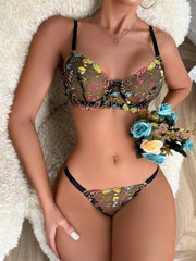 Elegant Erotic Perspective Sleepwear Lace Lingerie Set