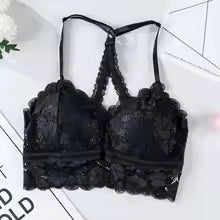 Elegant Hollow Out Bralette Solid Color Beauty Back Lace Underwear