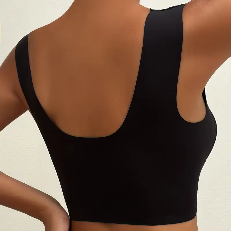 Elegant Lace Perspective Bralette Push Up Ice Silk Deep V Tops Bra