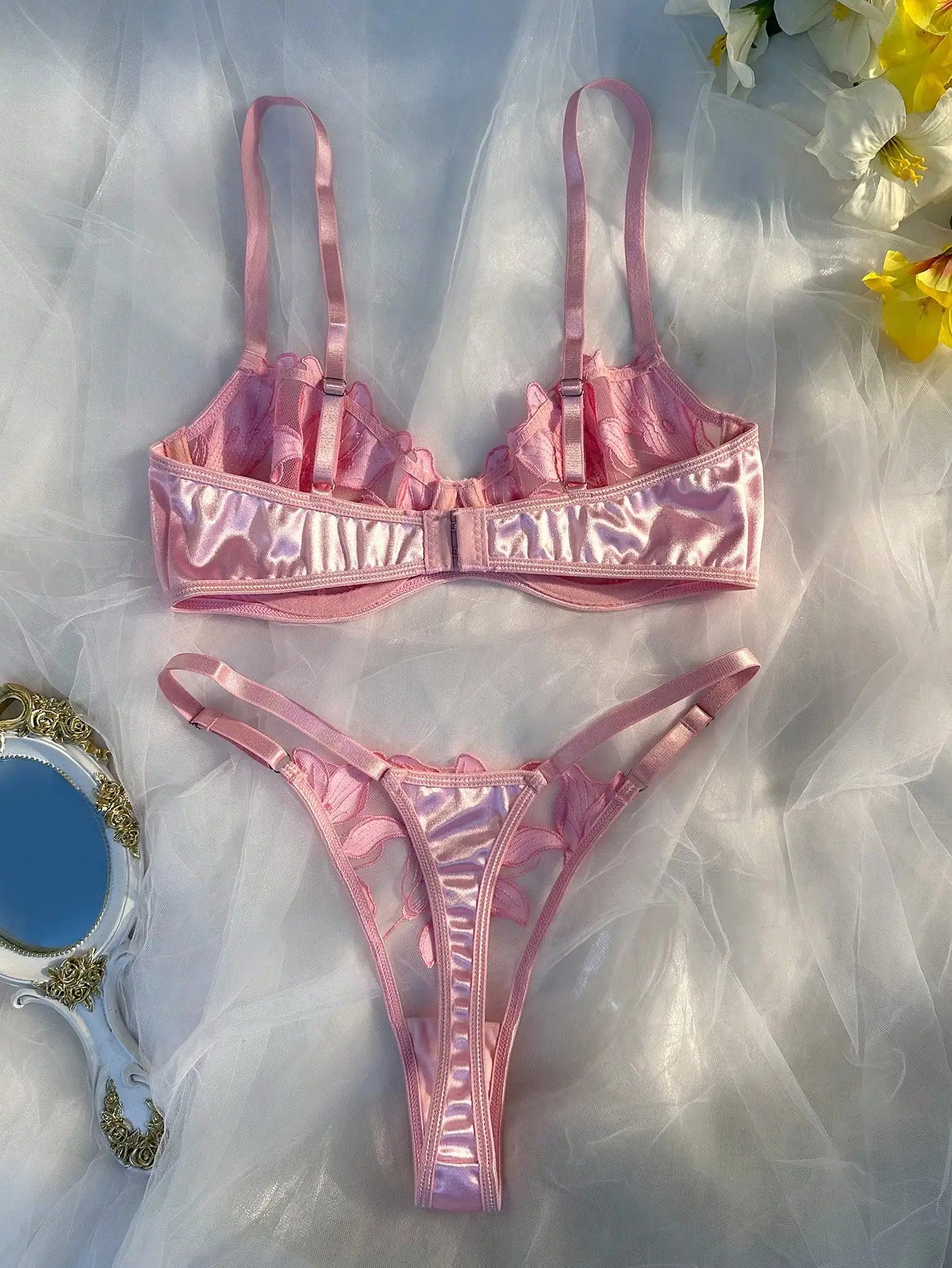 Elegant Lace Transparent Fairy Embroidery Push Up Breves Thin Erotic Bras