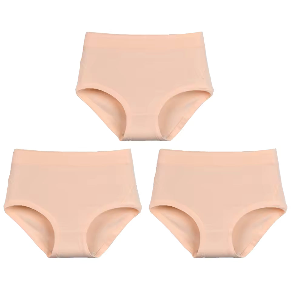Elegant Large Intimate Cotton High Waist Underwear Three Pcs Panties