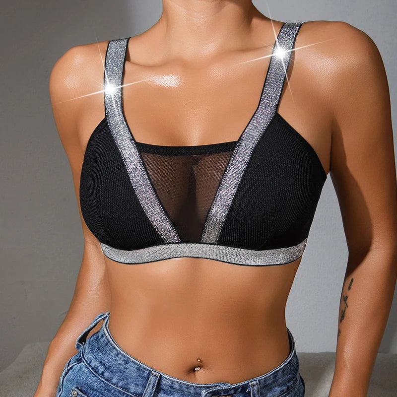 Elegant Satin Underwear Wire-Free Padless Comfortable Lingerie Bra