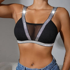 Elegant Satin Underwear Wire-Free Padless Comfortable Lingerie Bra