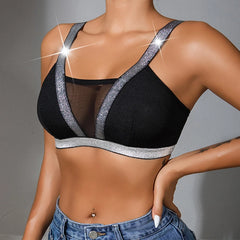 Elegant Satin Underwear Wire-Free Padless Comfortable Lingerie Bra
