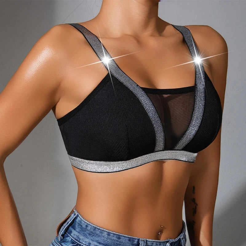 Elegant Satin Underwear Wire-Free Padless Comfortable Lingerie Bra