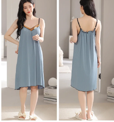 Elegant Spaghetti Strap Mini Sleeveless Nightgown Dress