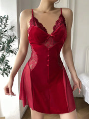 Elegant Velvet Mesh Splicing Sling V-neck Dew Shoulder Fit And Flare Dress