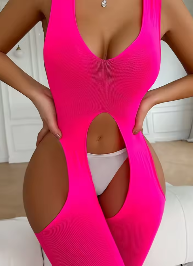 Erotic Transparent Bodystocking Bold Body Suit Open Crotch Costumes