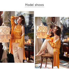 Long Sleeve Pajama Sleepwear 3 PCS