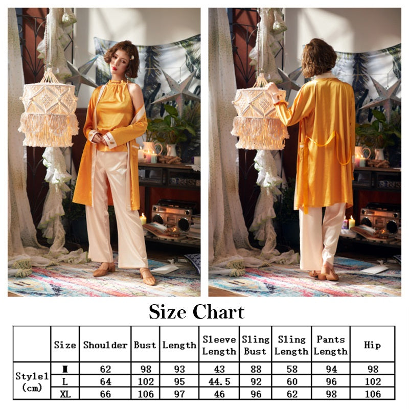 Long Sleeve Pajama Sleepwear 3 PCS