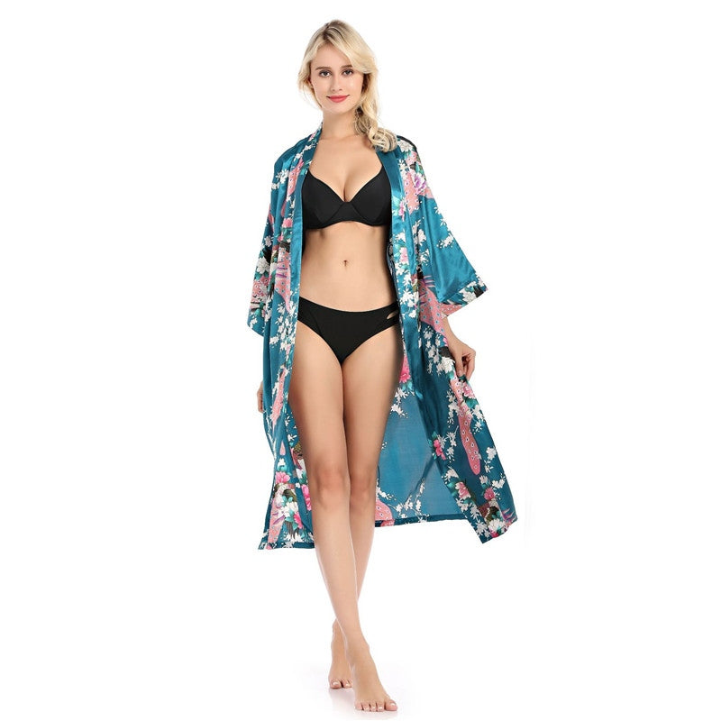 Peacock Print Long Sleeve Pajama