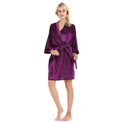 Solid Color Cardigan Night-robe