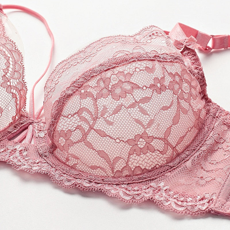 Floral Embroidery Underwear Plus size Bra & Brief Sets