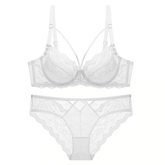 Floral Embroidery Underwear Plus size Bra & Brief Sets